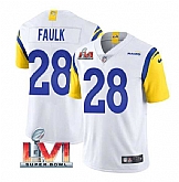 Nike Rams Men & Women & Youth 28 Marshall Faulk White 2022 Super Bowl LVI Vapor Limited Jersey,baseball caps,new era cap wholesale,wholesale hats